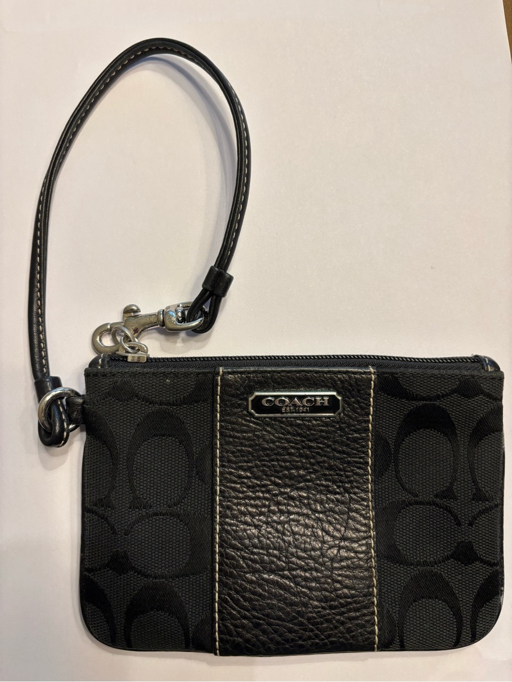 Coach Black Signature Wristlet